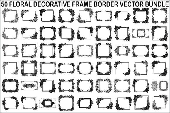 Download Floral Decorative Frame Vector Bundle - Decorative frame Collection