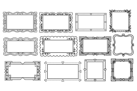Download Elegant Decorative Frame Doodle Vector - Decorative frame Collection