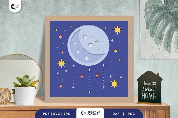 Download Bohemian Moon 3D Shadow Box SVG - Bohemian moon Collection