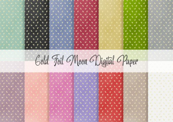 Download Gold Foil Moon Digital Paper - Moon digital paper Collection