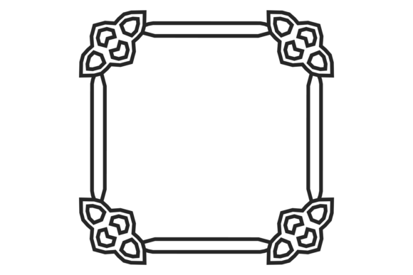 Download Retro Decorative Frame. Black Line Ornat - Decorative frame Collection