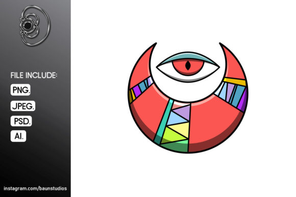 Download Bohemian Moon and Eye Cartoon - Bohemian moon Collection